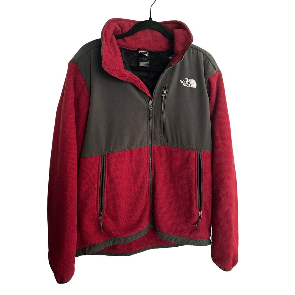 Men’s‎ THE NORTH FACE Full Zip Polartec Denali Fleece Jacket Red Black Medium